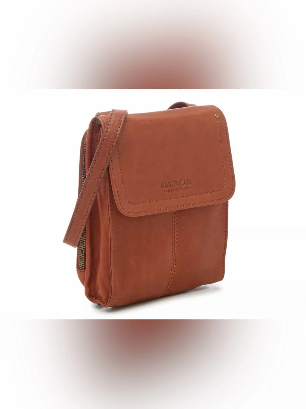 American Leather Co. Brandy Brown Leather Crossbody Bag